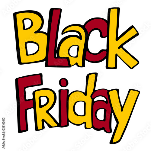 Black friday. Hand drawn lettering. Total sale and discounts! Special offer, business theme.