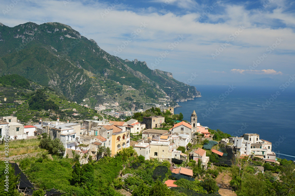 Landscape of the Amalfi coast, Italy.