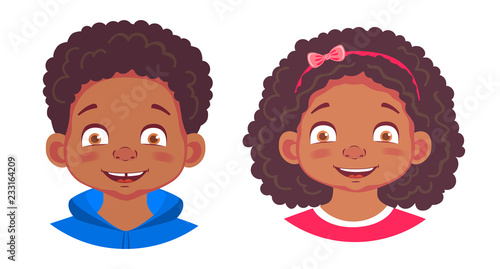 portrait of african boy and girl