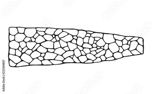 Garden path. Decorative stonework. Vector sketch. isolated object