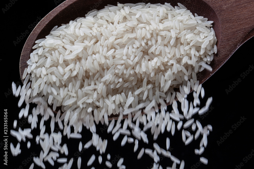 Spoonful of raw rice Spoonful of raw rice
