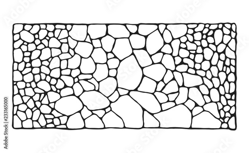 stone wall masonry decorative vector sketch. isolated object