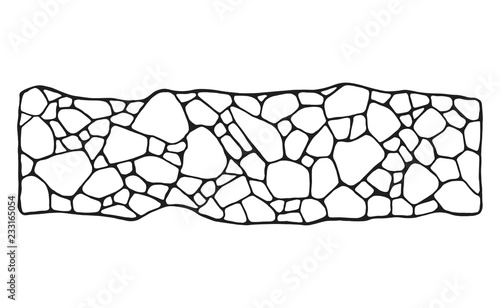 Garden path. Decorative stonework. Vector sketch. isolated object