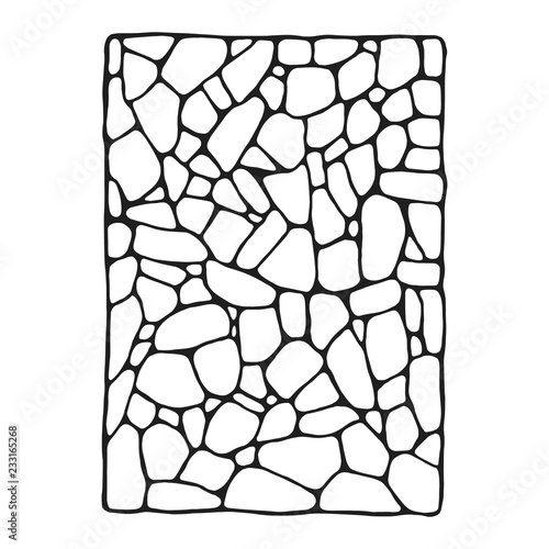 stone wall masonry decorative vector sketch. isolated object