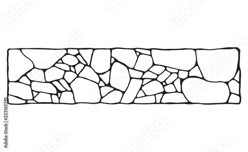 Garden path. Decorative stonework. Vector sketch. isolated object
