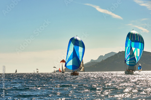 Sailing yacht race. Yachting. Sailing. Regatta. Classic sail yachts © Alvov