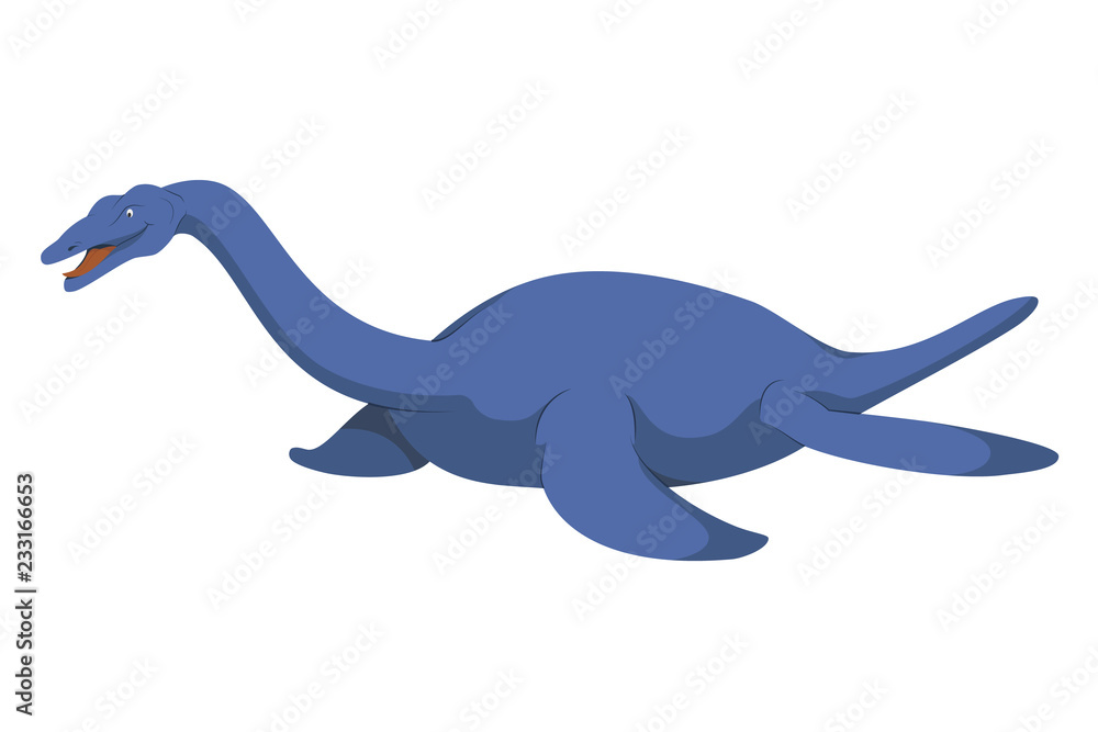 Plesiosaurus vector illustration isolated in white background. Dinosaurs Collection. Plesiosaurus vector illustration isolated in white background. Dinosaurs Collection.