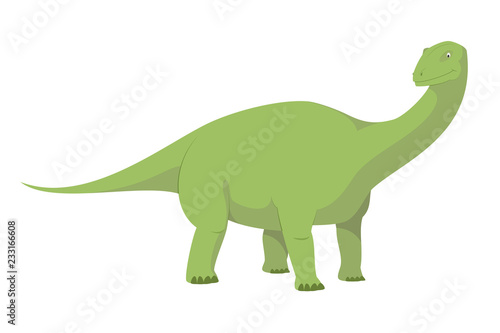 Diplodocus vector illustration isolated in white background. Dinosaurs Collection. © asantosg