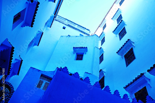 Traditional moroccan architectural details in Chefchaouen, Morocco, Africa © Andrii Vergeles
