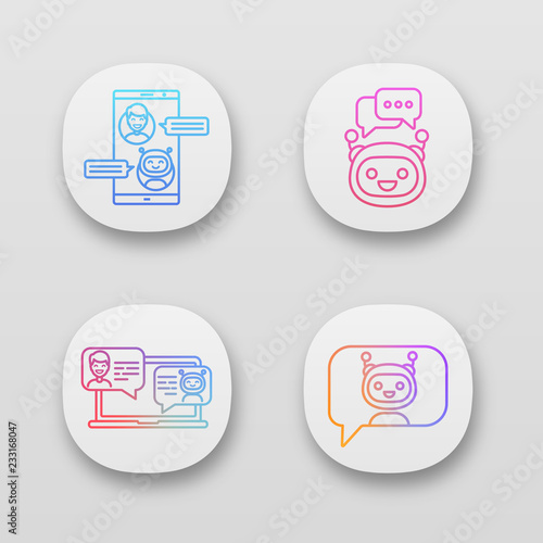 Chatbots app icons set