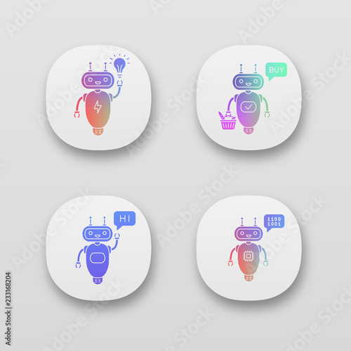 Chatbots app icons set