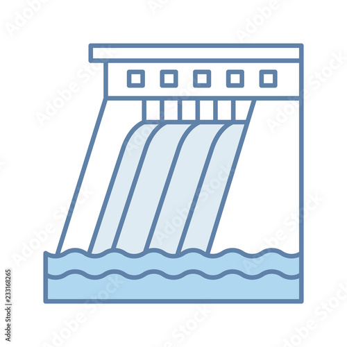 Hydroelectric dam color icon