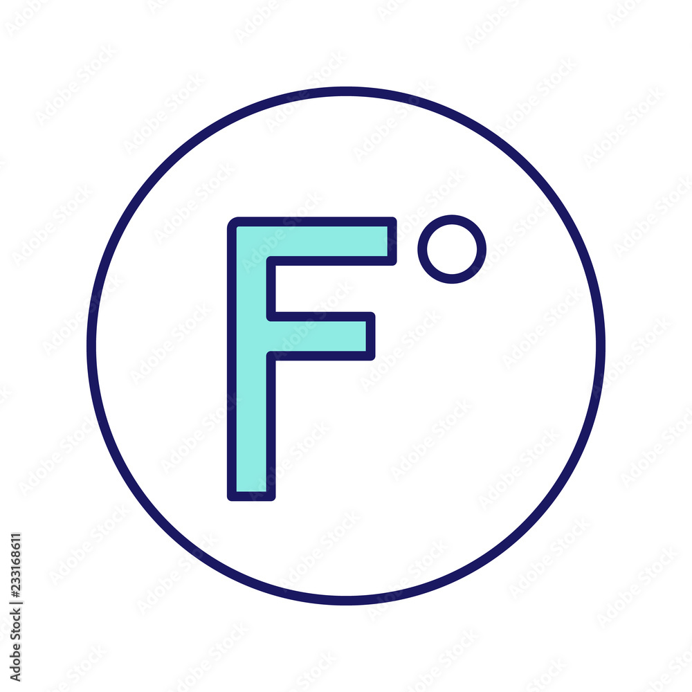 Fahrenheit degrees temperature color icon Fahrenheit degrees temperature color icon