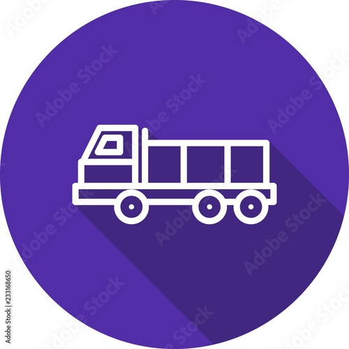 Dumper Transport Line Circle Shadowed Icon