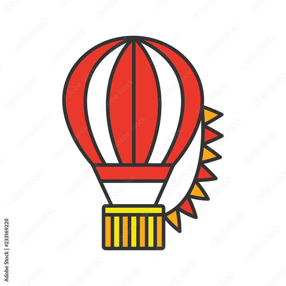 Fototapeta premium Hot air balloon festival color icon
