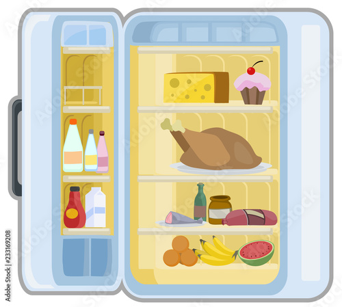 Food Refrigerator Cartoon
