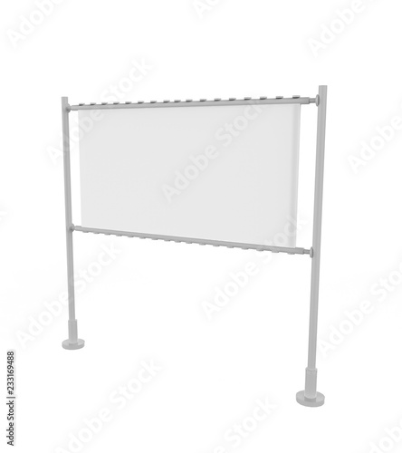 Wallpaper Mural blank advertising press wall with fabric banner template. Blank canvas banner for advertising and exhibition 3d illustration Torontodigital.ca