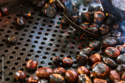 Roast Chestnuts Close-Up Shot