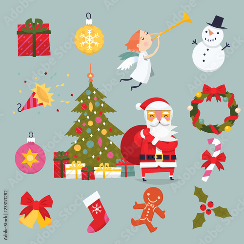 Set of elements for christmas