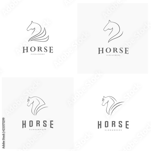 Set of Pegasus Vector Logo Template. Horse logo template