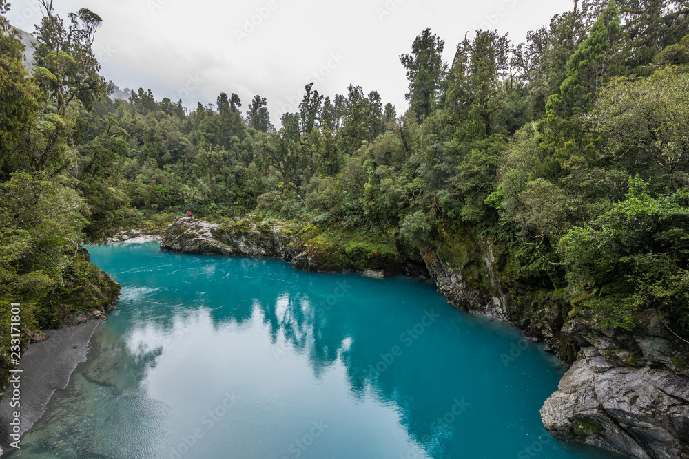 Blue water and rocks of the Hokitika Gorge Scenic Reserve, South Island New Zealand Blue water and rocks of the Hokitika Gorge Scenic Reserve, South Island New Zealand