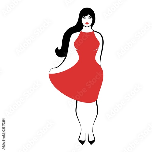 a young woman in an elegant short fluffy red cocktail dress