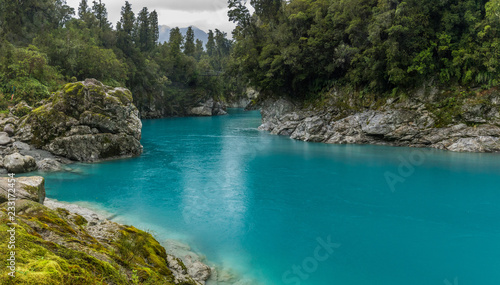 Blue water and rocks of the Hokitika Gorge Scenic Reserve  South Island New Zealand
