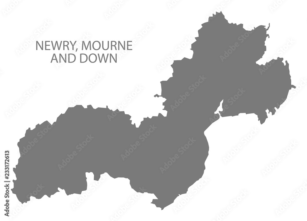 Newry, Mourne and Down map grey