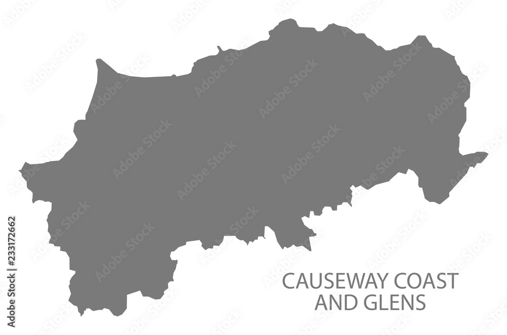 Causeway Coast and Glens map grey