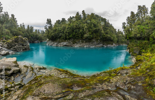 Blue water and rocks of the Hokitika Gorge Scenic Reserve  South Island New Zealand