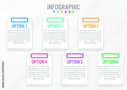 Business infographic labels template with 6 options.Creative concept for infographic.