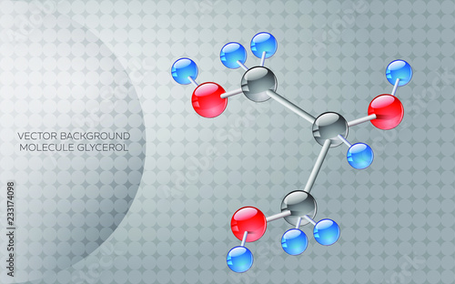 glycerine molecule on a gray background