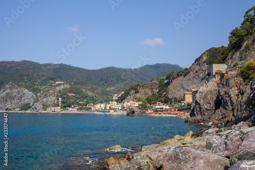 View of Monterosso al Mare beach and coastline