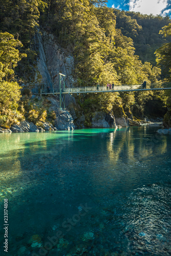 Famous attraction - Blue Pools  Haast Pass   New Zealand  South Island