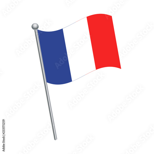 France flag vector Illustration on White background.