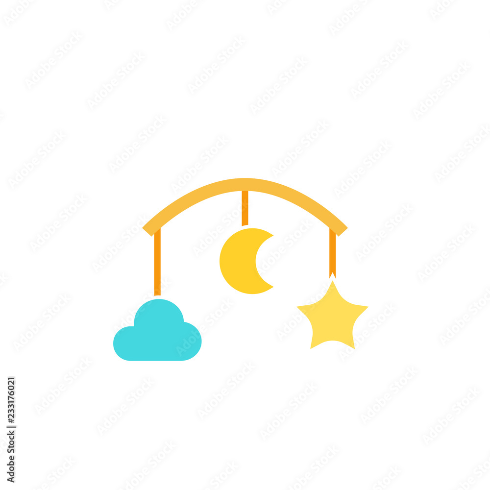 Baby crib mobile icon. Clipart image isolated on white background Baby crib mobile icon. Clipart image isolated on white background
