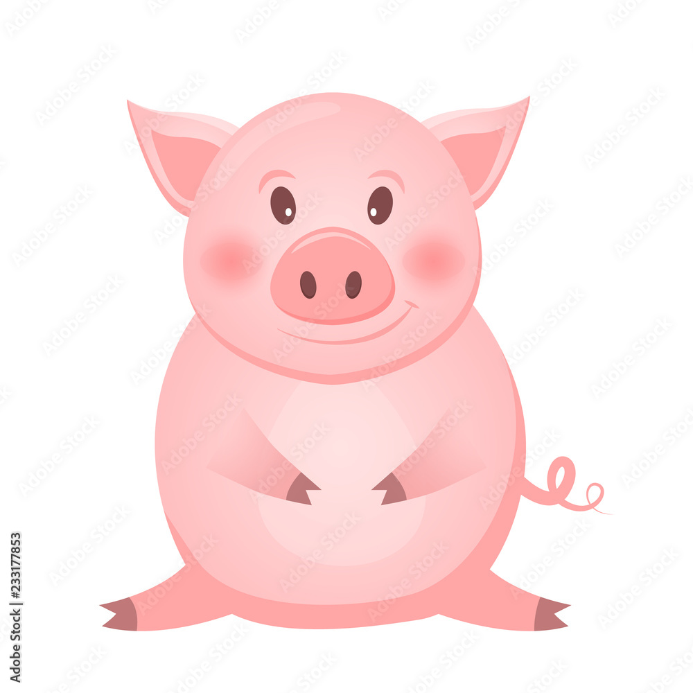 Little pink Pig character, The year of the pig. Little pink Pig character, The year of the pig.