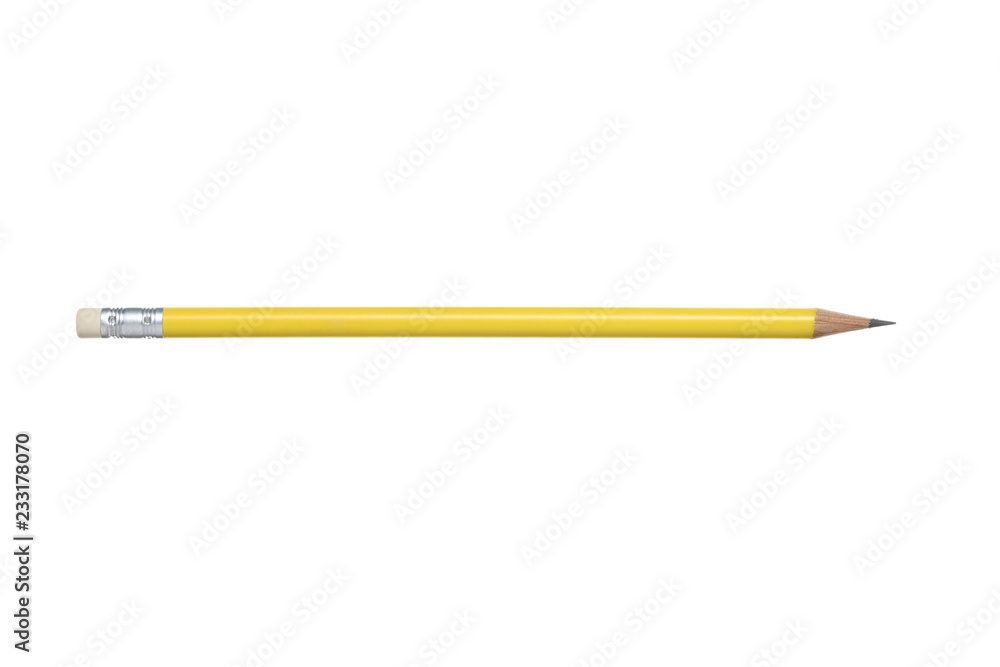 pencil with eraser isolated on white background with clipping path and copy space pencil with eraser isolated on white background with clipping path and copy space
