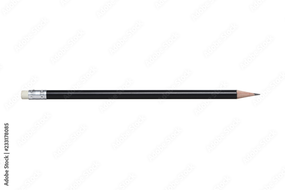 pencil with eraser isolated on white background with clipping path and copy space pencil with eraser isolated on white background with clipping path and copy space
