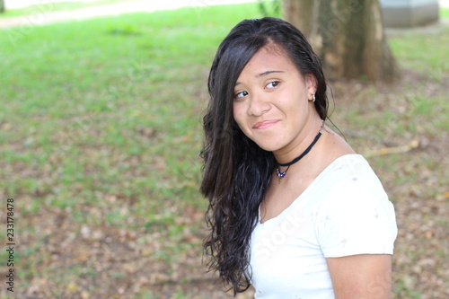 Candid of real looking ethnic teenager 