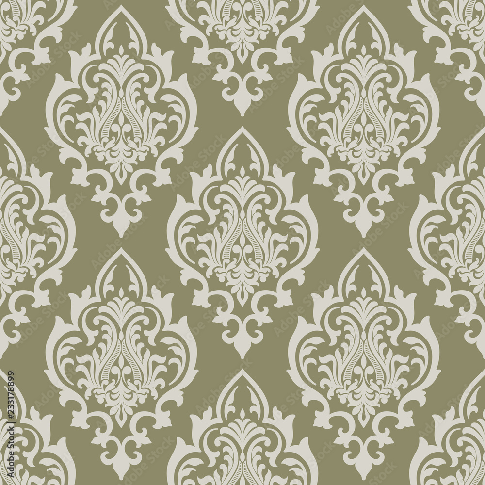 Vector damask seamless pattern background. Classical luxury old fashioned damask ornament, royal victorian seamless texture for wallpapers, textile, wrapping. Exquisite floral baroque template. Vector damask seamless pattern background. Classical luxury old fashioned damask ornament, royal victorian seamless texture for wallpapers, textile, wrapping. Exquisite floral baroque template.