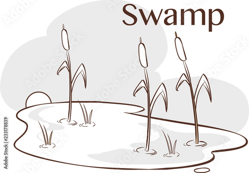 Fényképezés vector Illustration of a  Bog