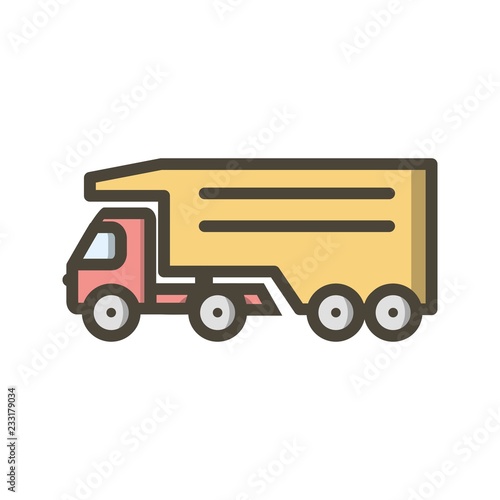 Tipper Truck Transport Filled Outline Icon