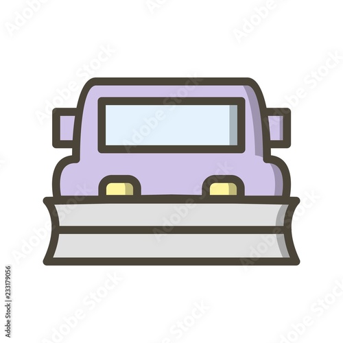 Snowplow Transport Filled Outline Icon