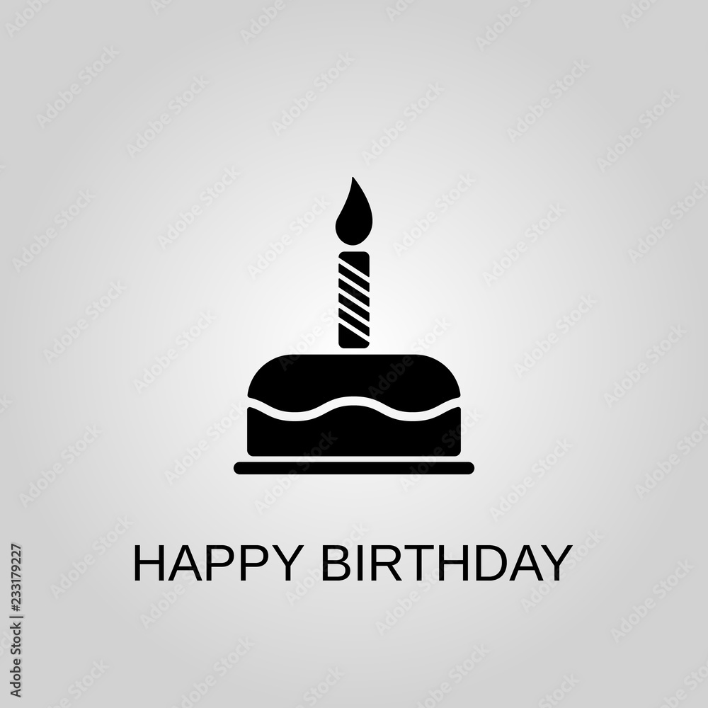 Happy birthday cake icon. Happy birthday cake symbol. Flat design. Stock - Vector illustration. Happy birthday cake icon. Happy birthday cake symbol. Flat design. Stock - Vector illustration.