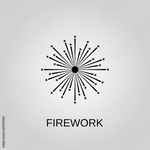Fireworks icon. Firework symbol. Flat design. Stock - Vector illustration.