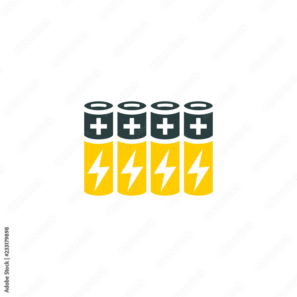 AAA batteries set icon. Clipart image isolated on white background