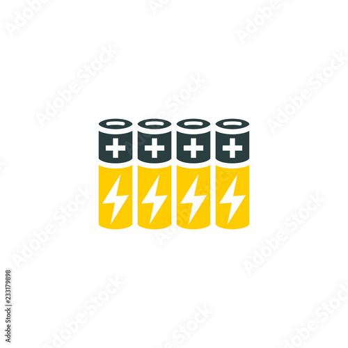 AAA batteries set icon. Clipart image isolated on white background