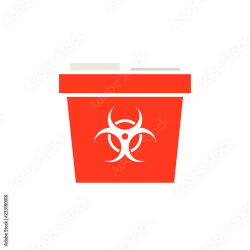 Sharp container simple icon. Medicine waste clipart isolated on white background