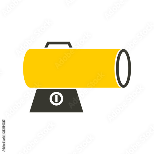 Torpedo Heater glyph. Clipart image isolated on white background